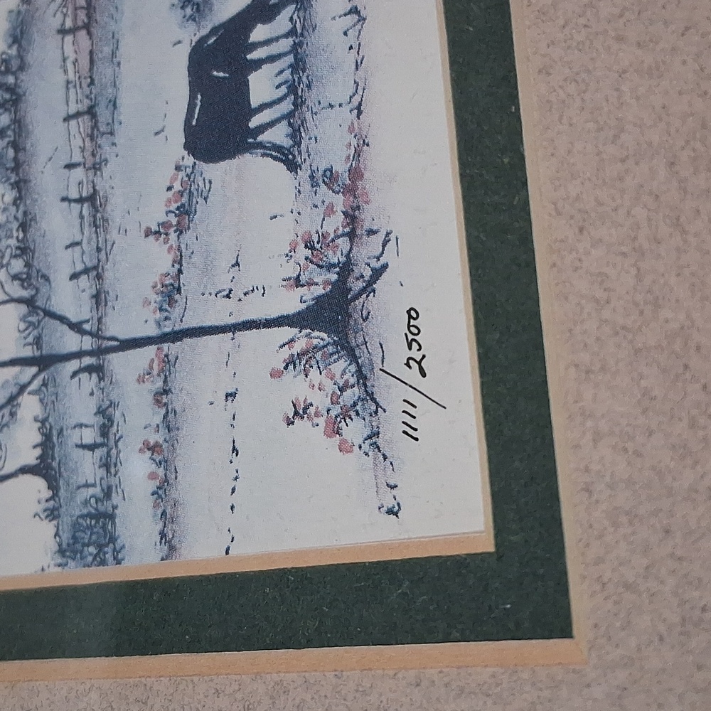Vintage Pair M Frey Amish Country Art Lithographs Signed Numbered Carriage Buggy - Picture 10 of 16